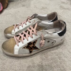 Golden Goose Women's Sneakers with Leopard Star Accent